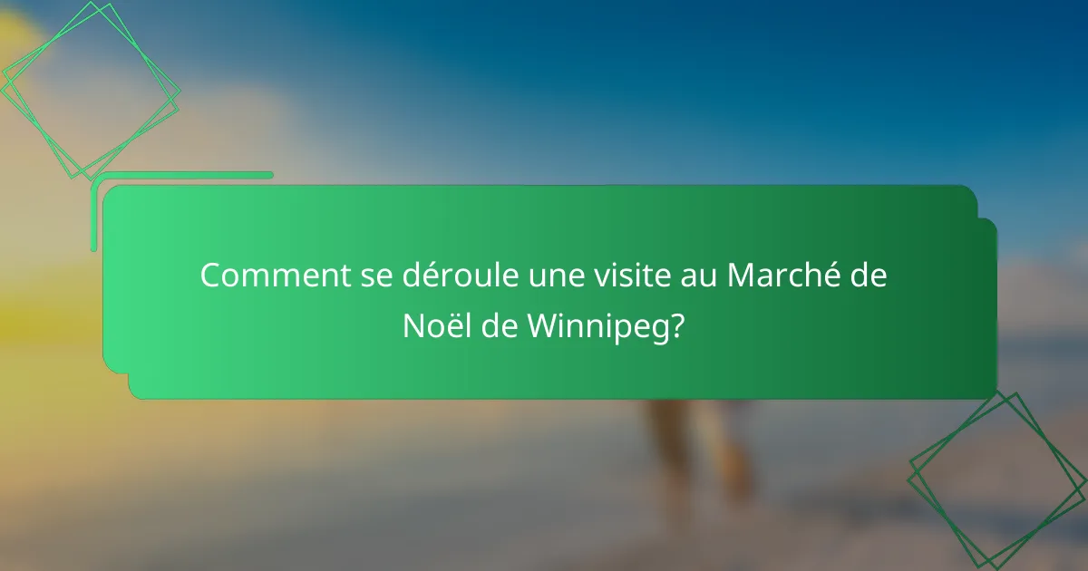 Comment se déroule une visite au Marché de Noël de Winnipeg?